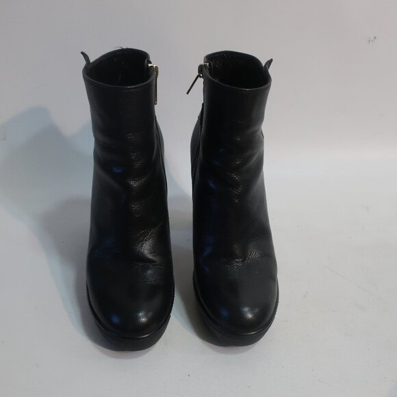 Authentic Womens Hogan Black Leather Platform Block Heel Zip Booties 40 US/10 - Picture 2 of 16